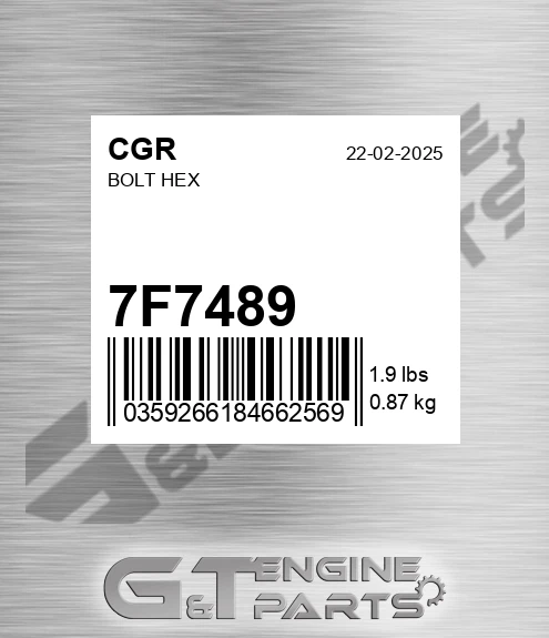 7F7489 Bolt Hex
