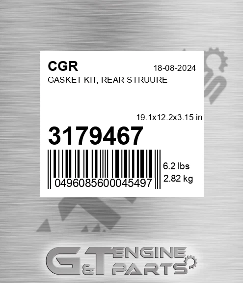 3179467 CGR Gasket Kit, Rear Struure