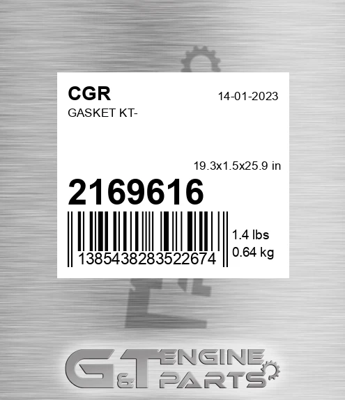 2169616 Gasket Kt- for CGR