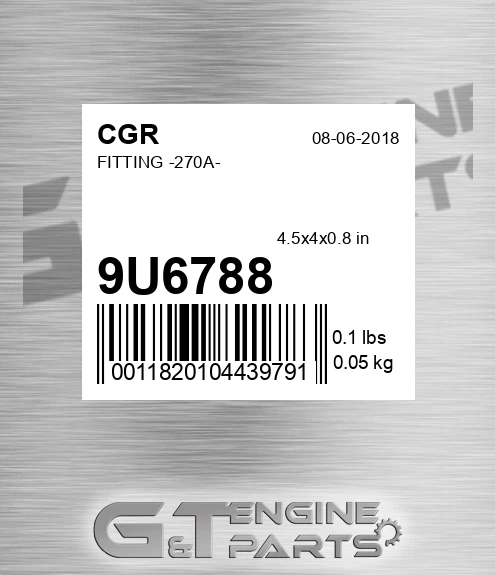 9U6788 Fitting -270a- for CGR