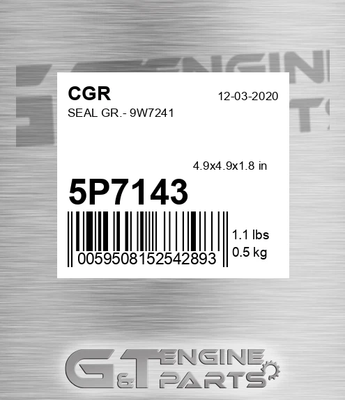 5P7143 CGR Seal Gr.- 9w7241