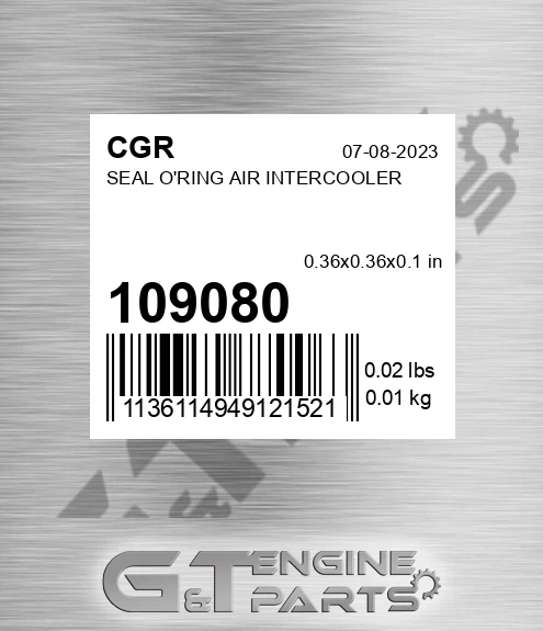 109080 Seal O'ring Air Intercooler