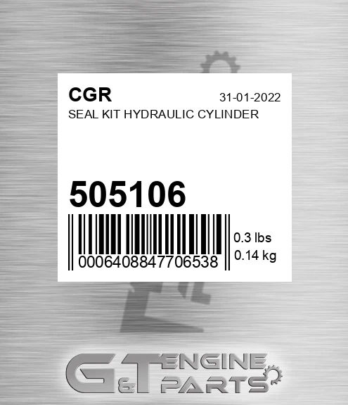 505106 Seal Kit Hydraulic Cylinder