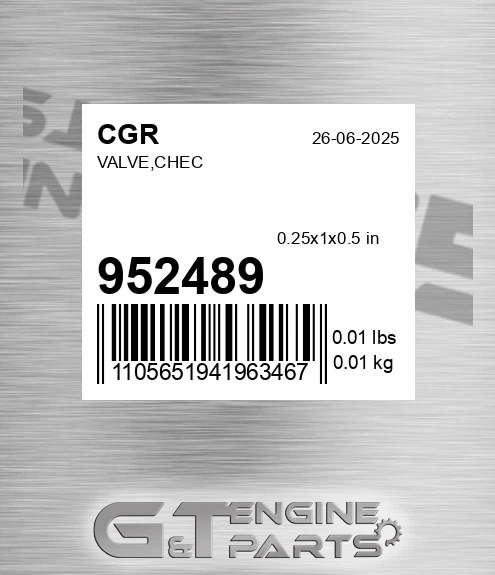 952489 Valve,chec