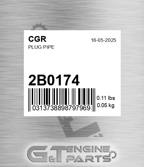 2B0174 Plug Pipe