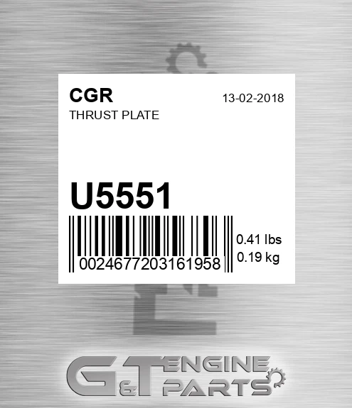 U5551 CGR Thrust Plate