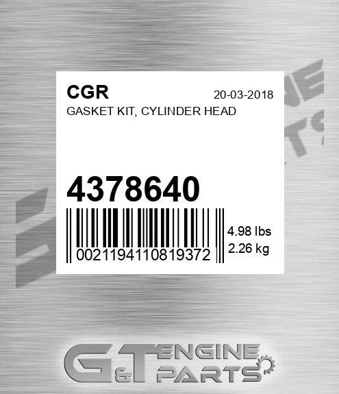 4378640 Gasket Kit, Cylinder Head