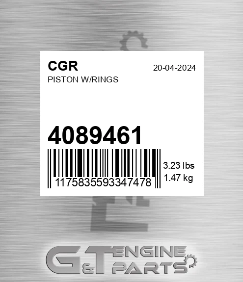 4089461 CGR Piston W/rings
