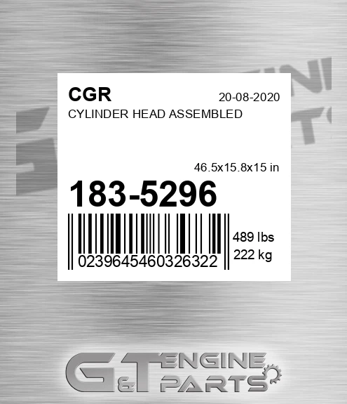 183-5296 CGR Cylinder Head Assembled