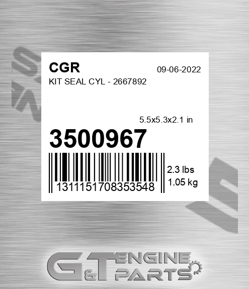3500967 CGR Kit Seal Cyl - 2667892