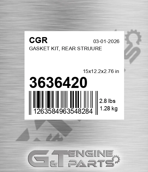 3636420 Gasket Kit, Rear Struure