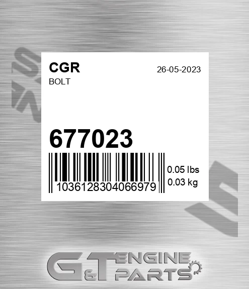 677023 CGR Bolt