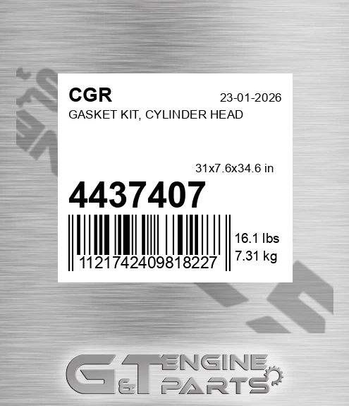 4437407 CGR Gasket Kit, Cylinder Head