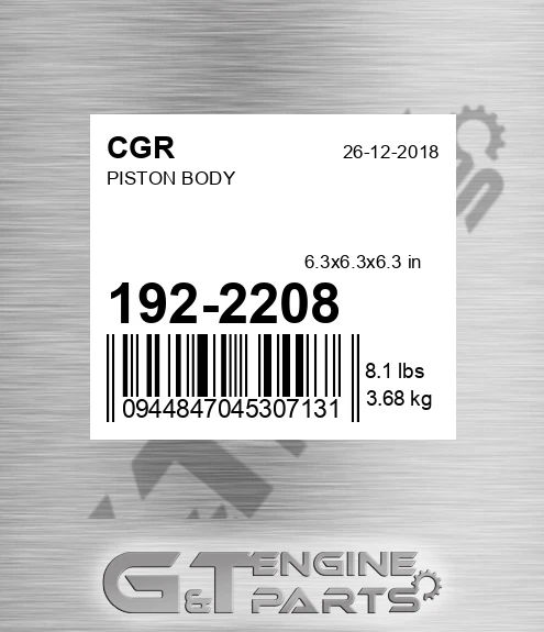 192-2208 CGR Piston Body