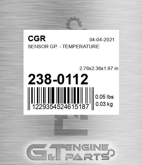 238-0112 CGR Sensor Gp. - Temperature