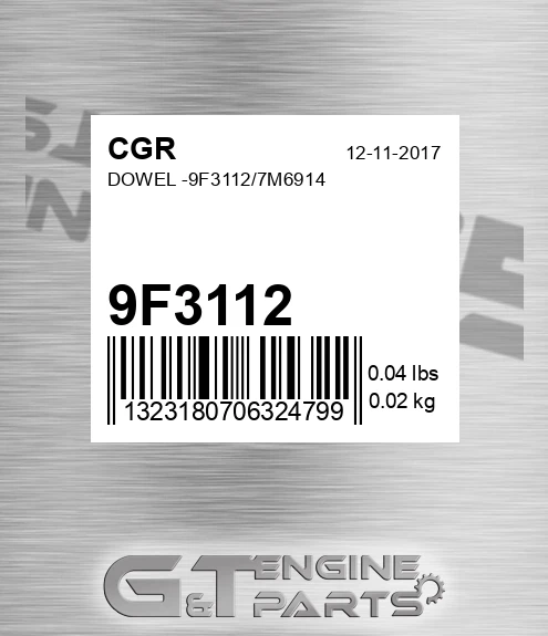 9F3112 CGR Dowel -/7m6914