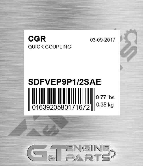 SDFVEP9P1/2SAE Quick Coupling
