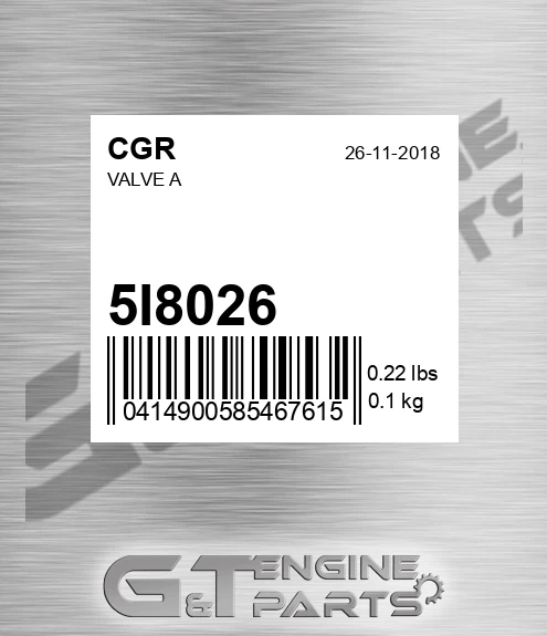 5I8026 CGR Valve A