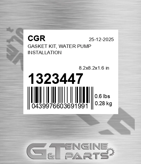 1323447 Gasket Kit, Water Pump Installation