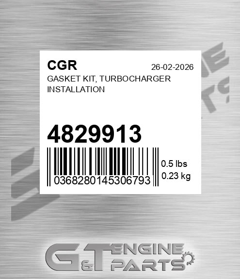 4829913 Gasket Kit, Turbocharger Installation