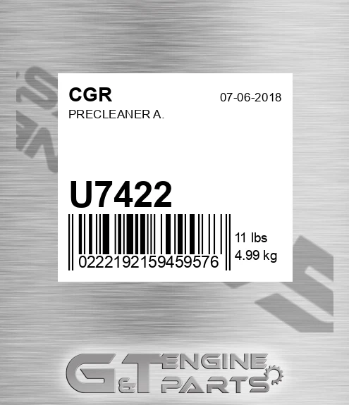 U7422 CGR Precleaner A.