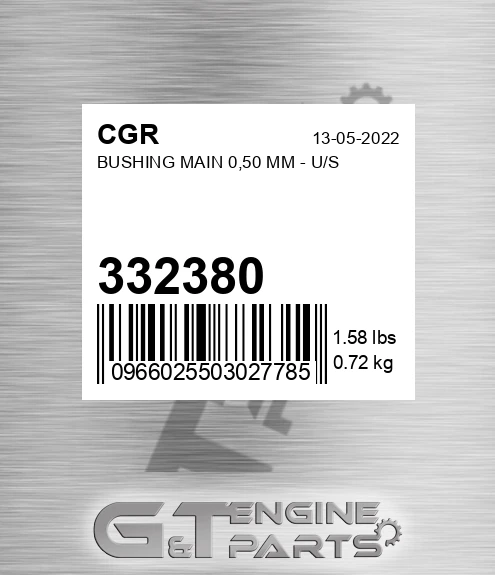 332380 CGR Bushing Main 0,50 Mm - U/s