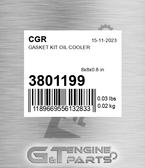 3801199 Gasket Kit Oil Cooler