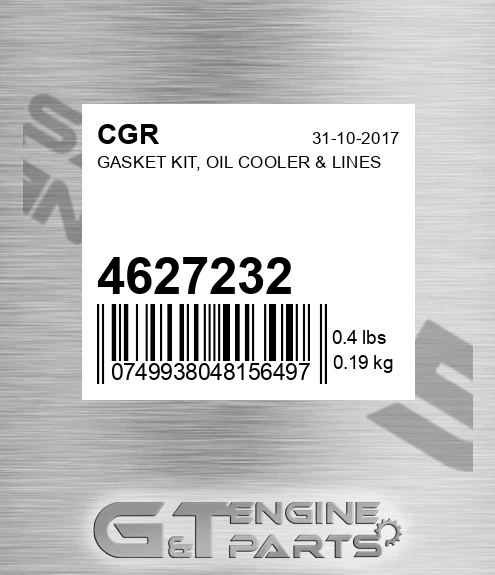 4627232 Gasket Kit, Oil Cooler & Lines