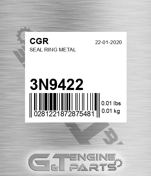 3N9422 Seal Ring Metal