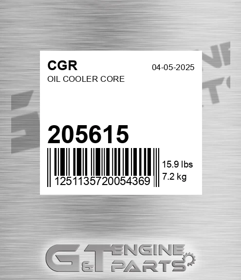 205615 Oil Cooler Core