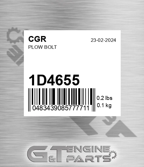 1D4655 CGR Plow Bolt