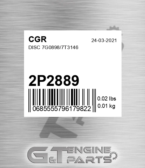 2P2889 Disc 7g0898/7t3146