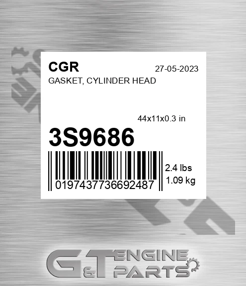 3S9686 CGR Gasket, Cylinder Head