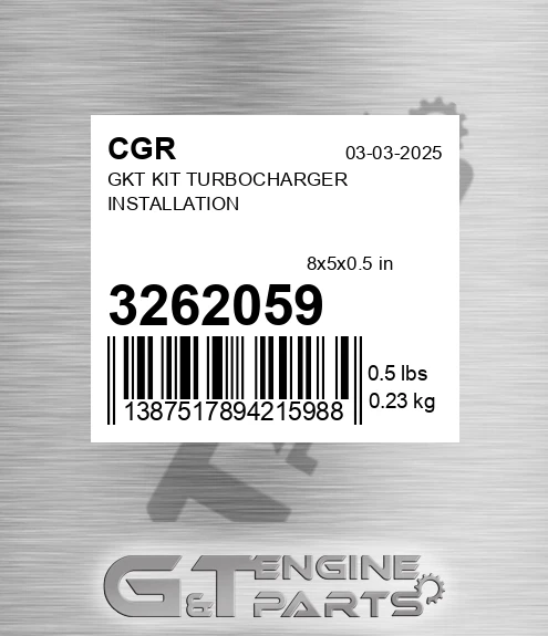 3262059 Gkt Kit Turbocharger Installation