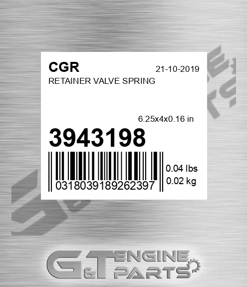3943198 Retainer Valve Spring