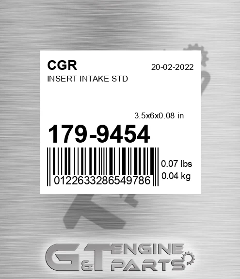 179-9454 Insert Intake Std