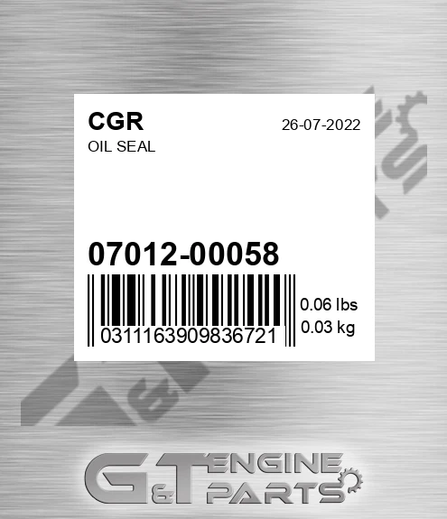 07012-00058 Oil Seal
