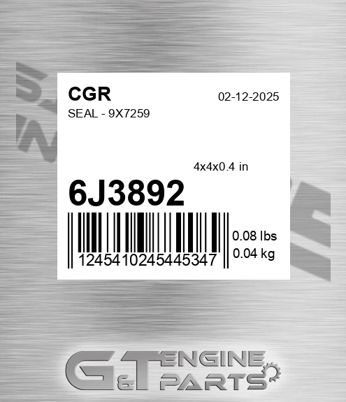 6J3892 CGR Seal - 9x7259