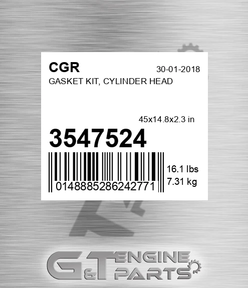 3547524 CGR Gasket Kit, Cylinder Head