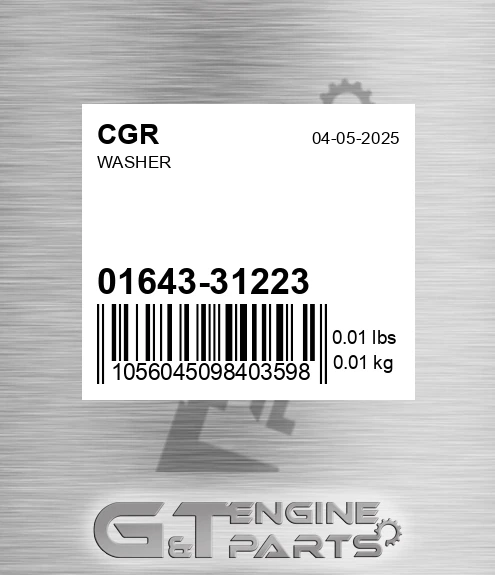 01643-31223 Washer for CGR