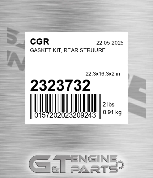 2323732 CGR Gasket Kit, Rear Struure
