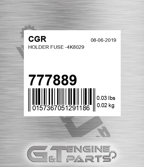 777889 Holder Fuse -4k8029