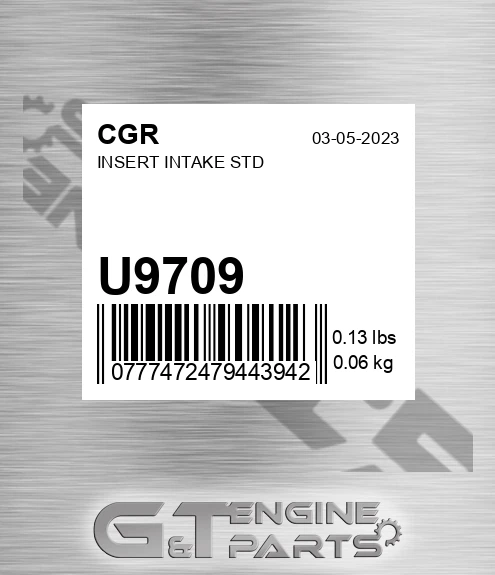 U9709 Insert Intake Std