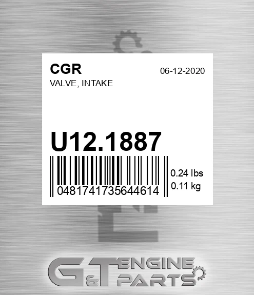 U12.1887 Valve, Intake