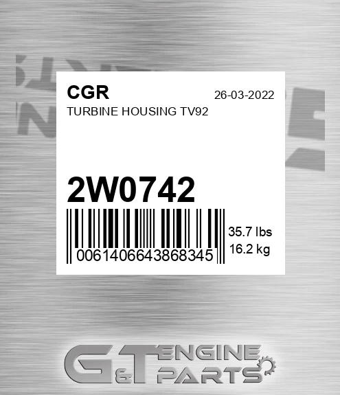 2W0742 Turbine Housing Tv92