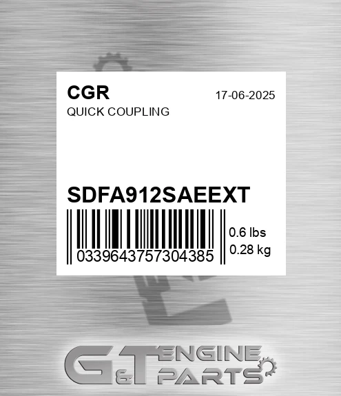 SDFA912SAEEXT Quick Coupling