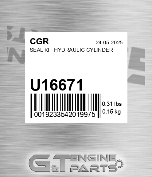 U16671 CGR Seal Kit Hydraulic Cylinder