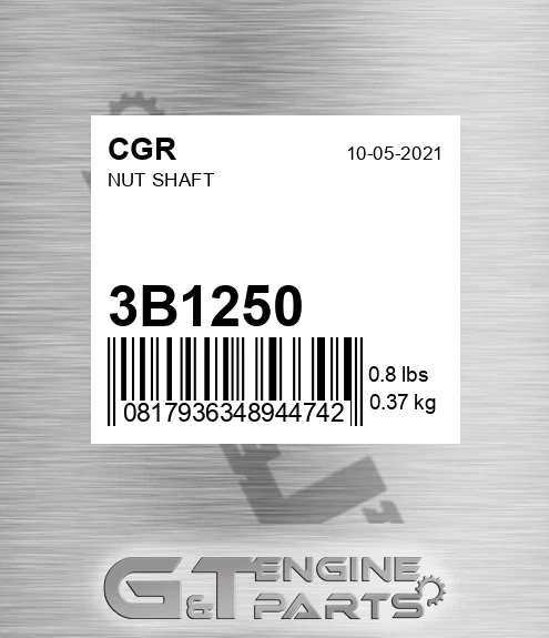 3B1250 CGR Nut Shaft