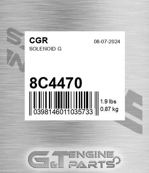 8C4470 CGR Solenoid G