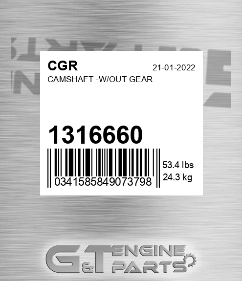 1316660 Camshaft -w/out Gear